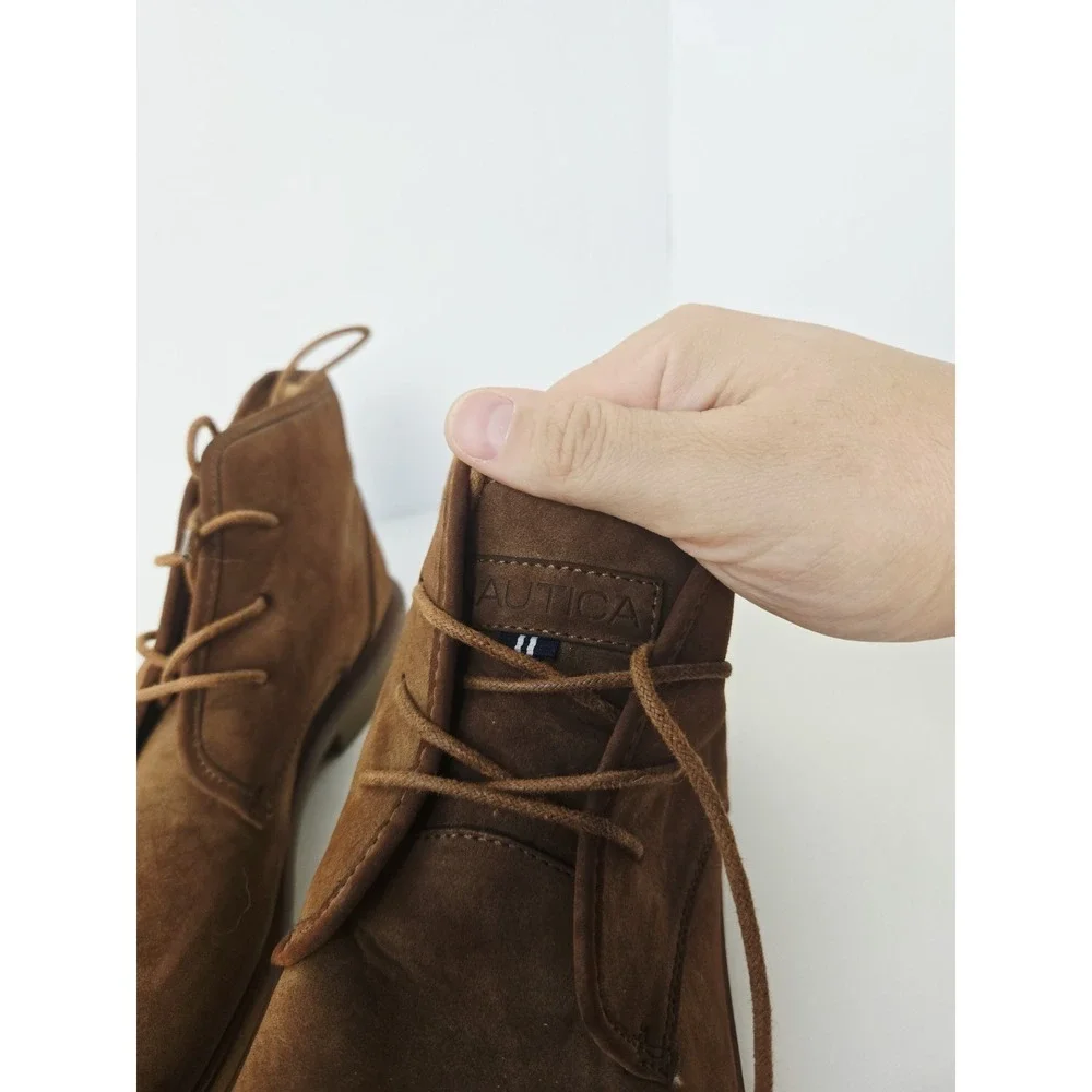 Nautica Mens Chukka boot sz 11 brown suede lace up
